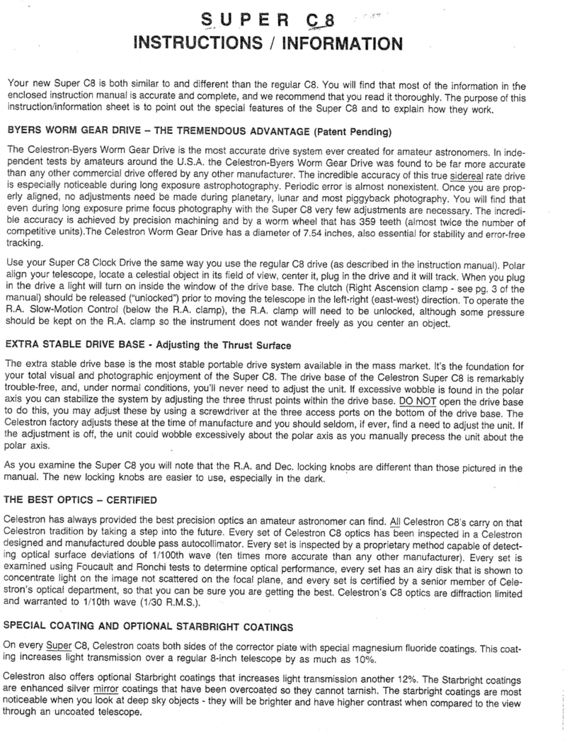 Celestron Super C8 User manual