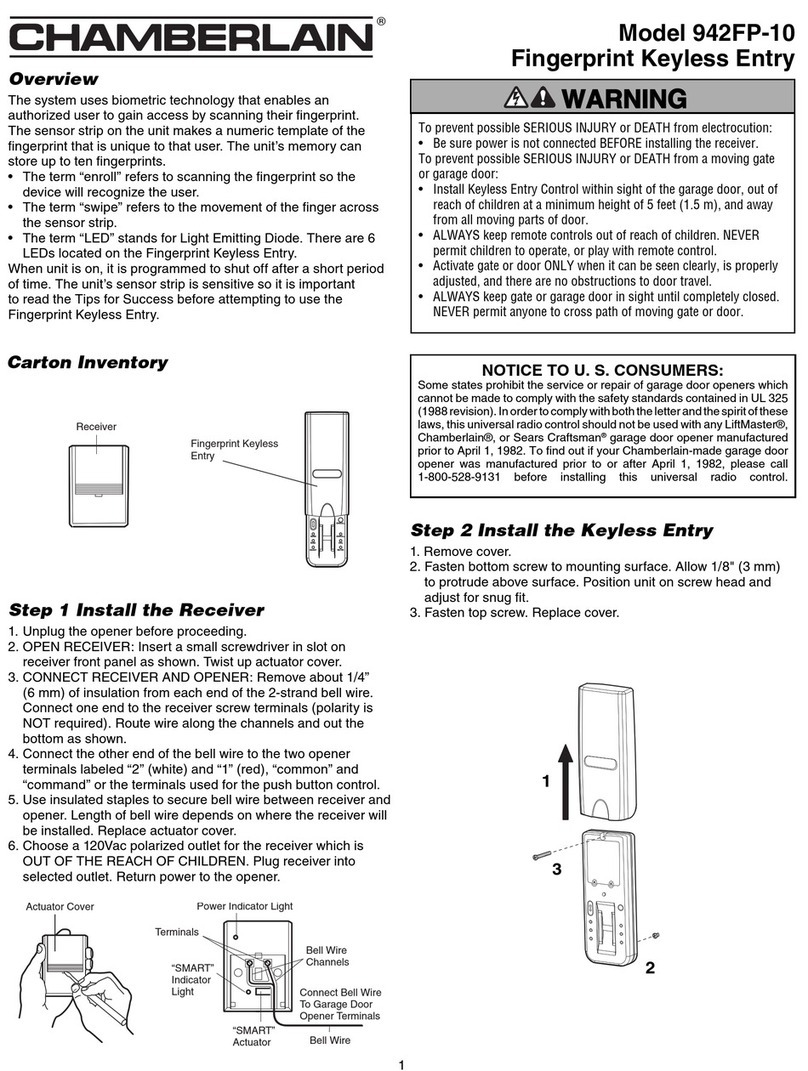 Chamberlain 942FP-10 User manual