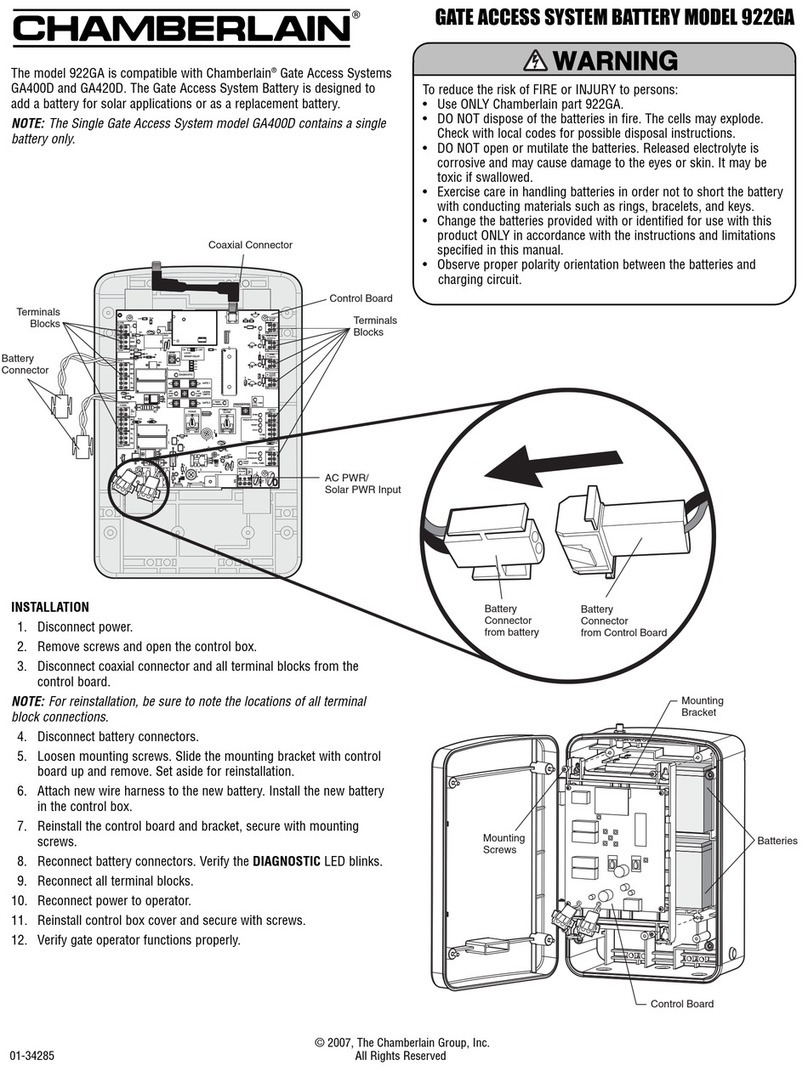 Chamberlain 922GA install guide