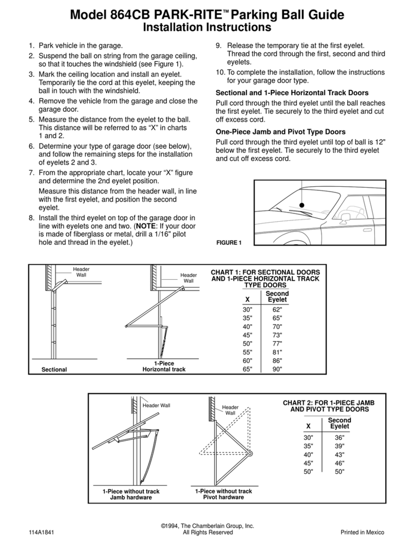 Chamberlain Park-Rite 864CB installation instructions Chamberlain Park-Rite 864CB installation instructions