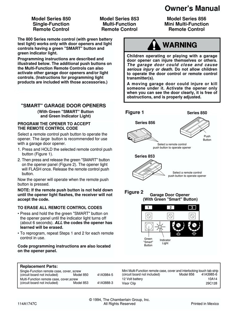 Chamberlain 850 Series User manual