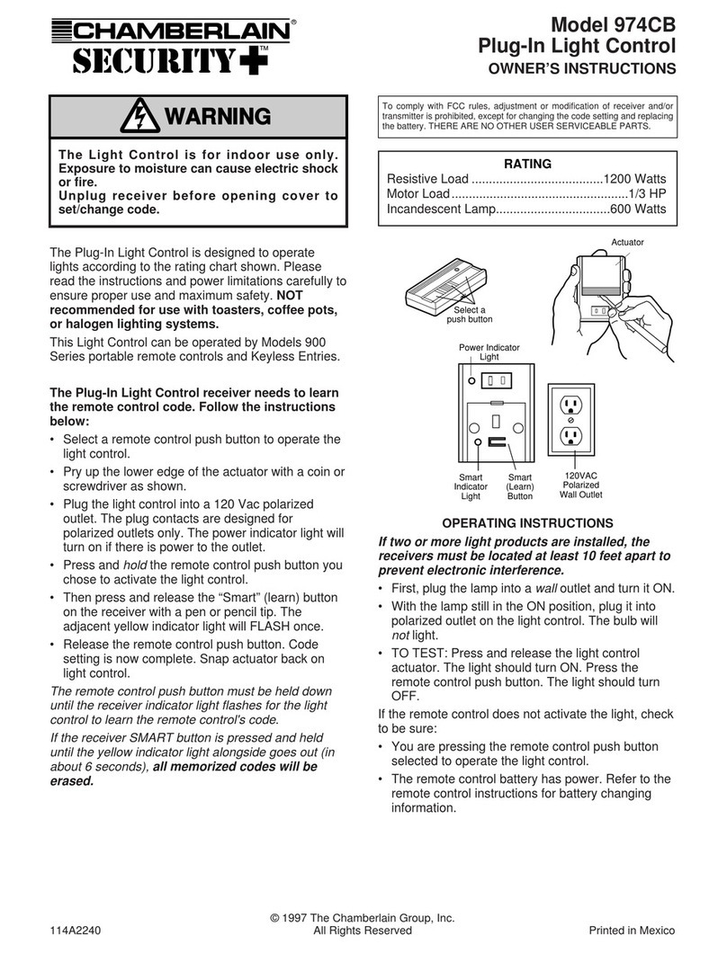 Chamberlain Security+ 974CB Owner's instructions Chamberlain Security+ 974CB Owner's instructions