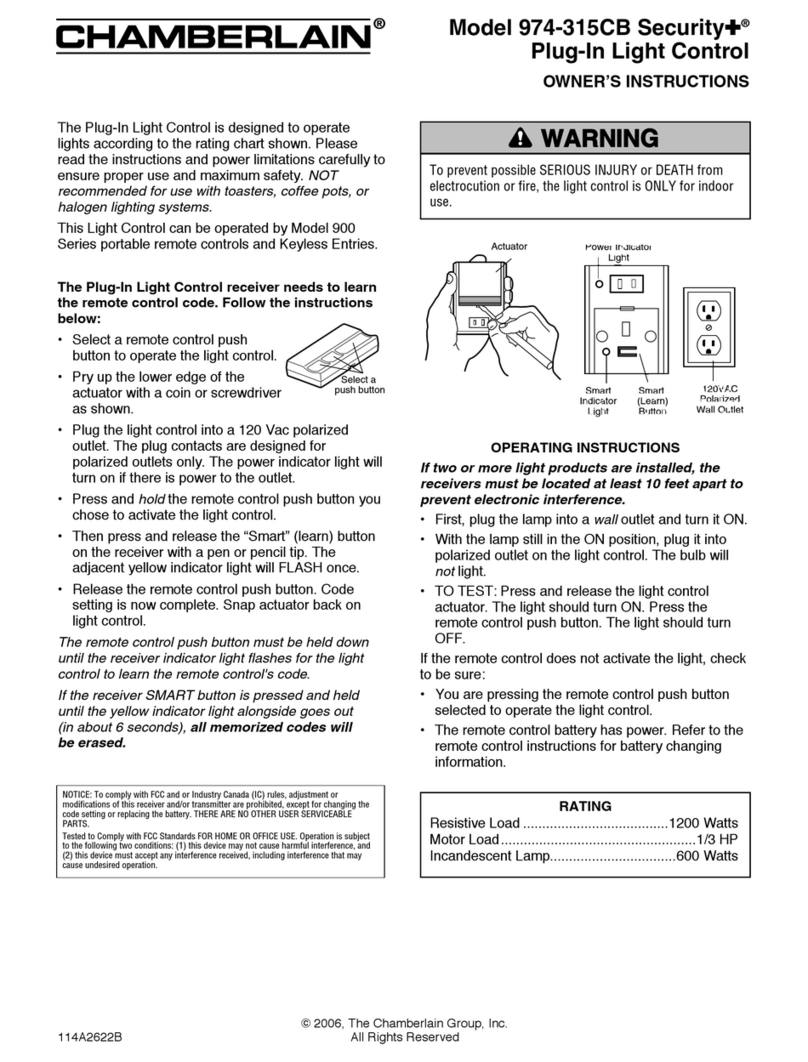 Chamberlain Security+ 974-315CB Owner's instructions