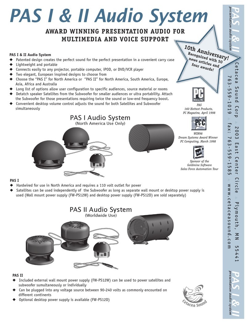 Cetacea Sound PAS I Specifications