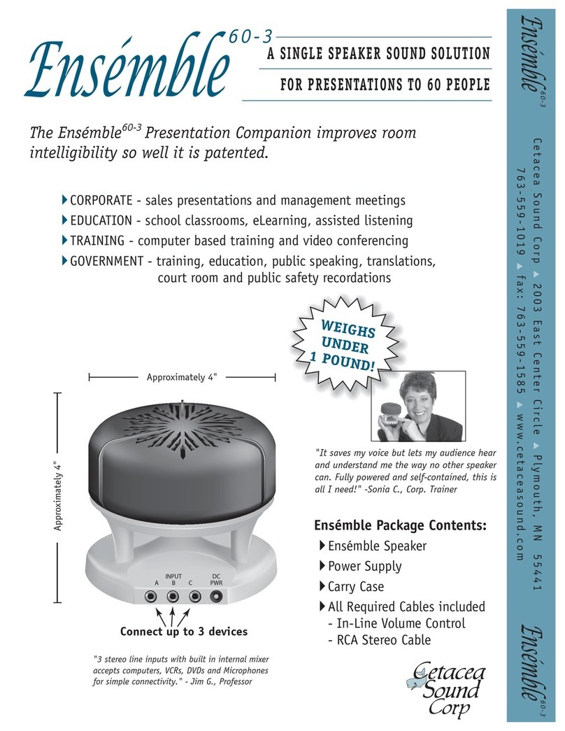 Cetacea Sound Ensemble 60-3 User manual Cetacea Sound Ensemble 60-3 User manual