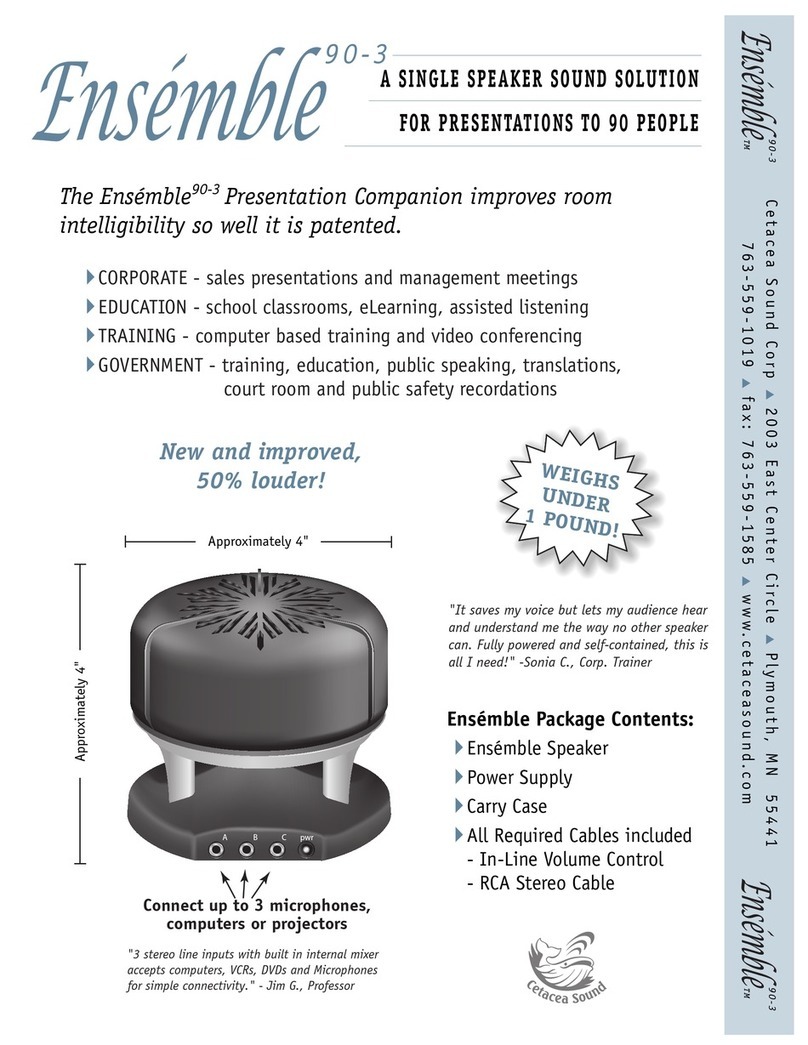 Cetacea Sound Ensemble 90-3 User manual Cetacea Sound Ensemble 90-3 User manual