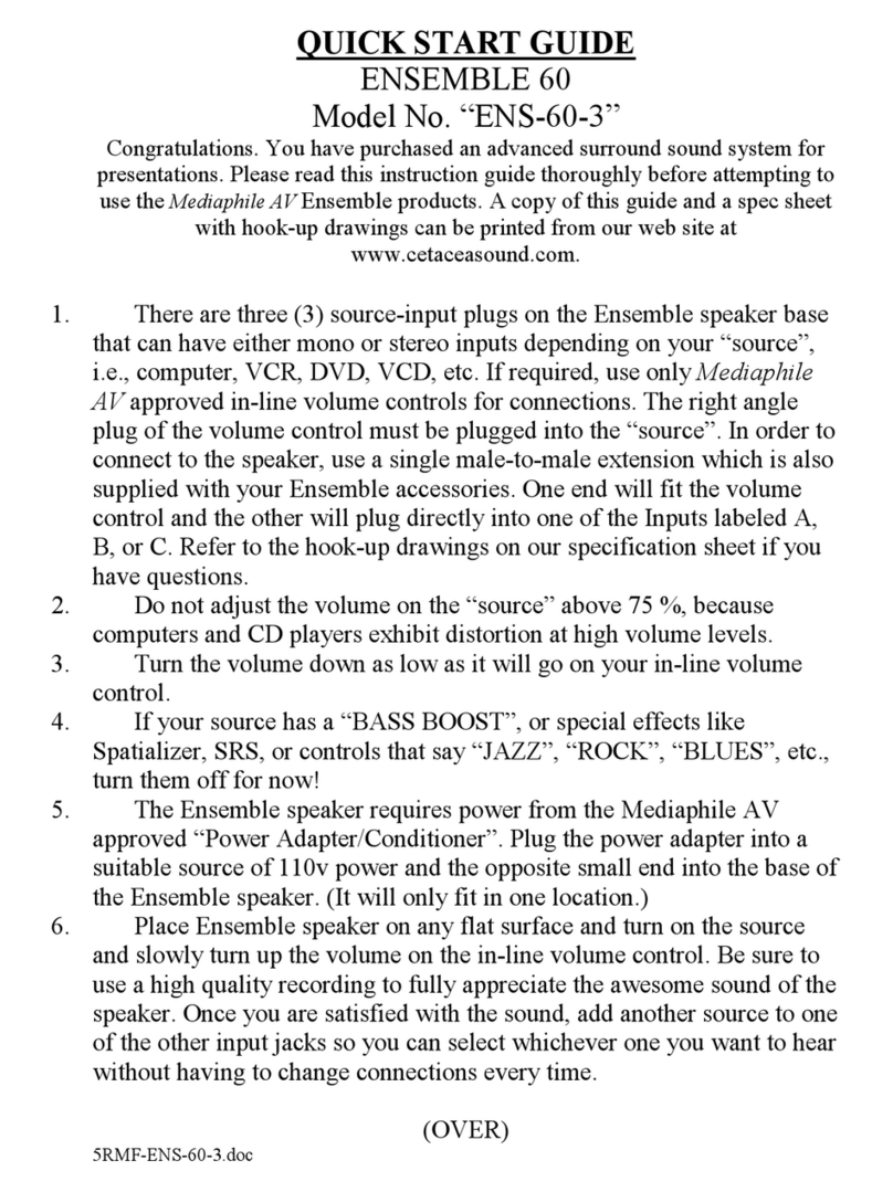Cetacea Sound Ensemble 60-3 quick start guide