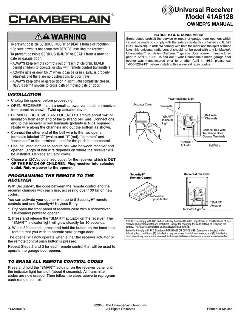 Chamberlain 41A6128 owner's manual