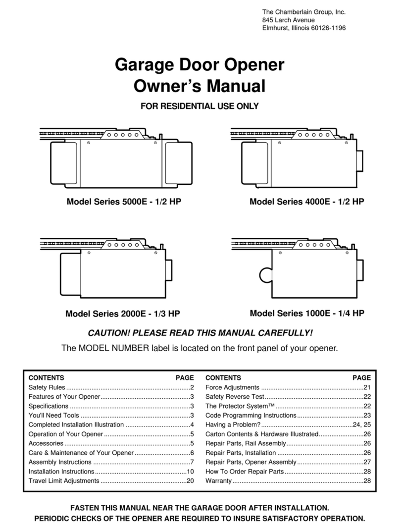 Chamberlain Series 1000E owner's manual
