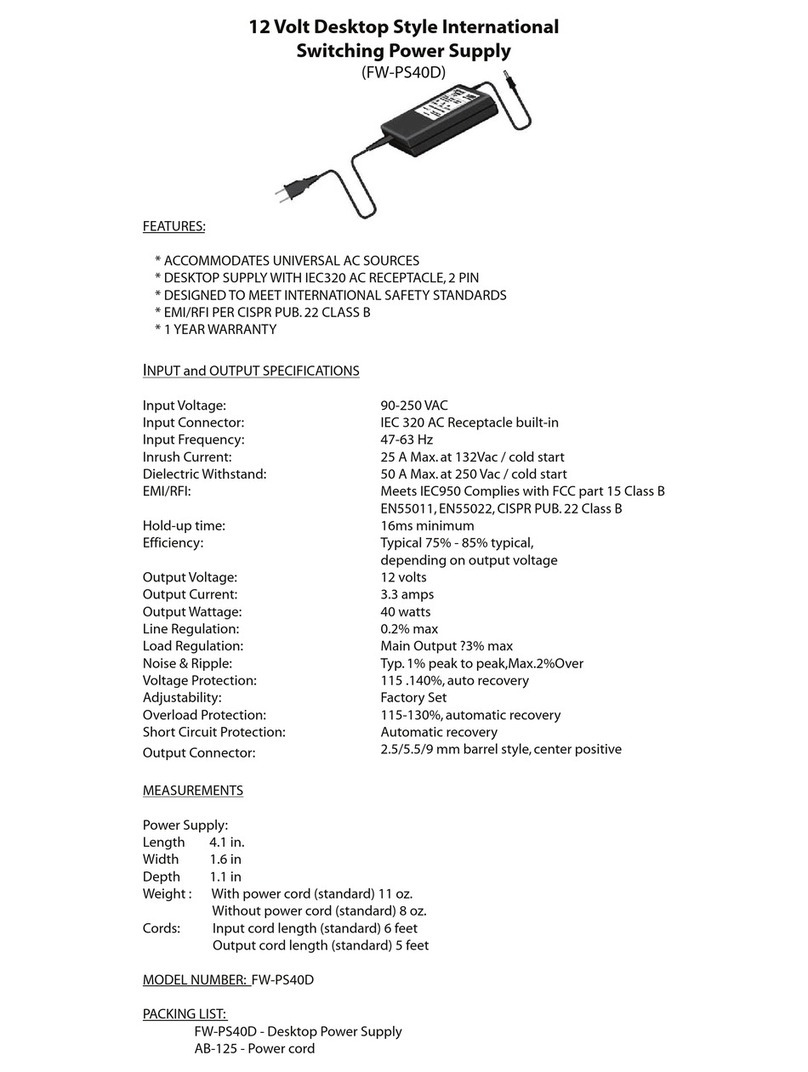 Cetacea Sound FW-PS40D Specifications