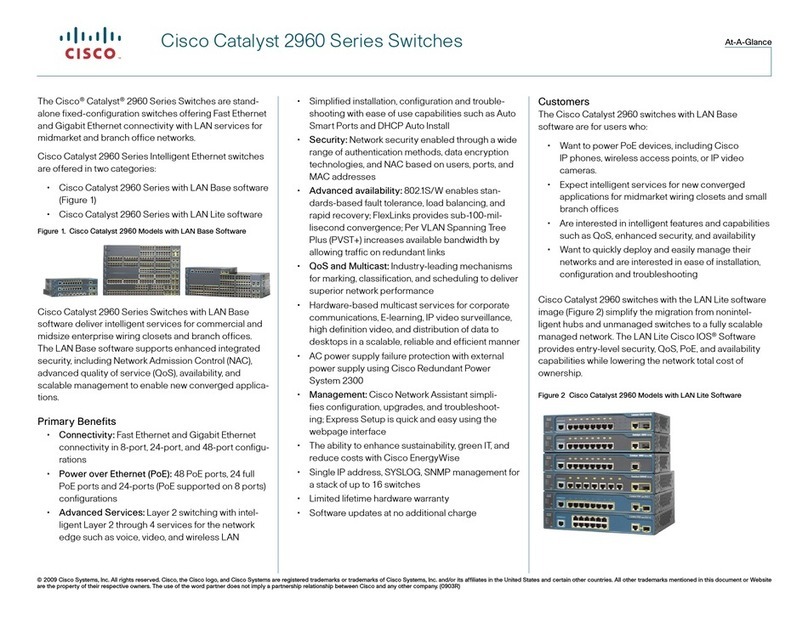 Cisco Catalyst 2960 Series User manual Cisco Catalyst 2960 Series User manual