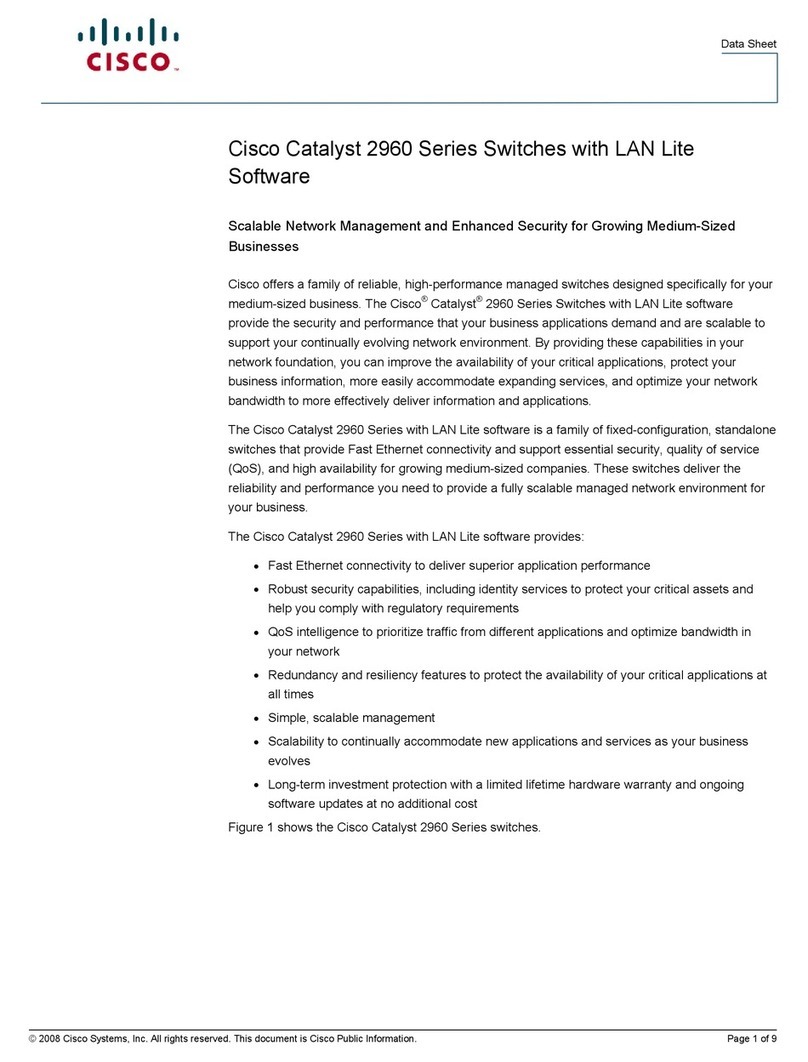 Cisco Catalyst 2960 Series User manual Cisco Catalyst 2960 Series User manual