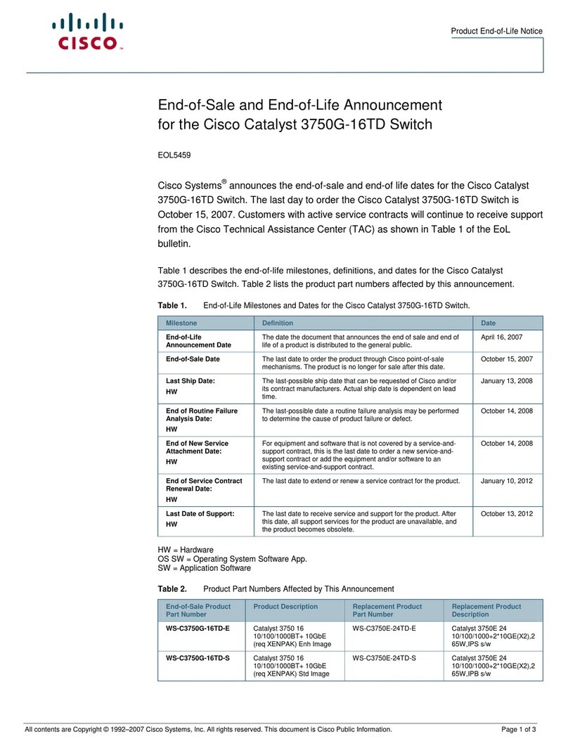 Cisco 3750E-24TD - Catalyst Switch - Stackable supplementary guide