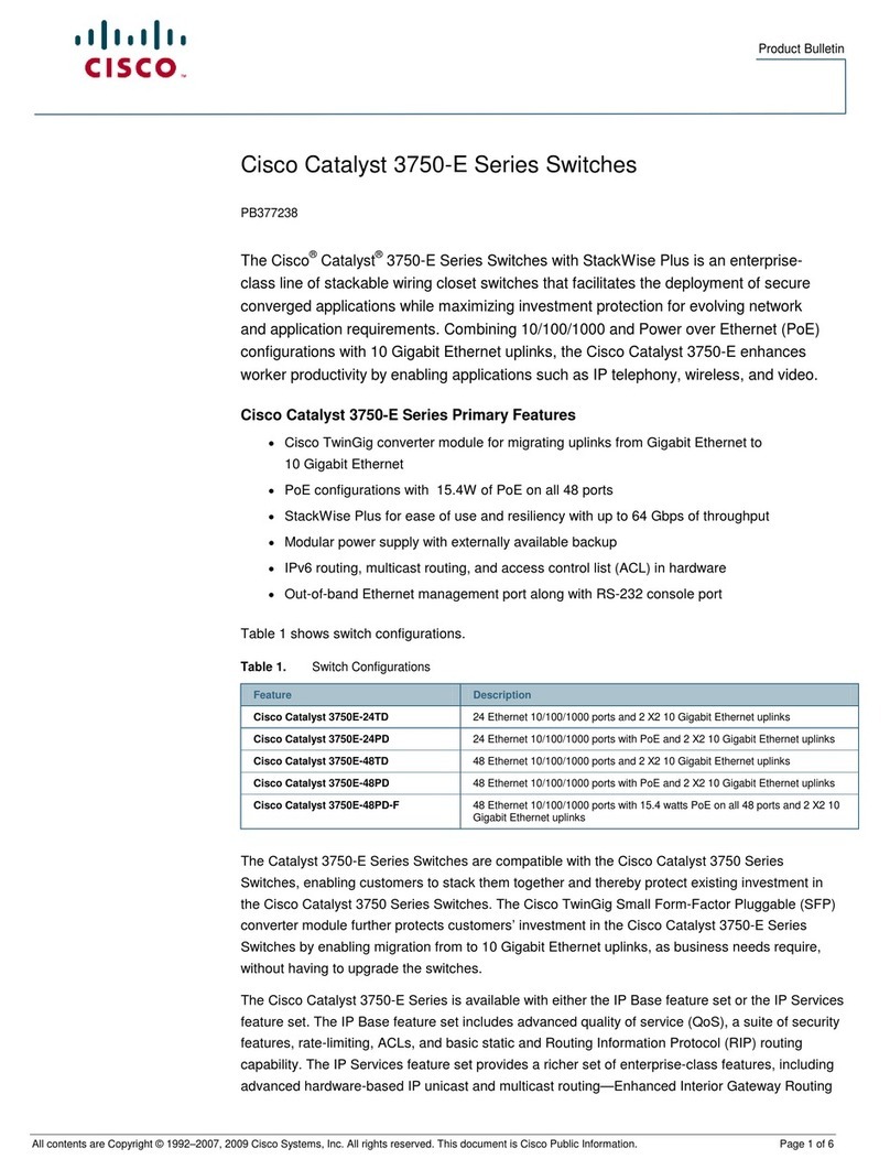 Cisco Catalyst 3750-E Series Dimensions