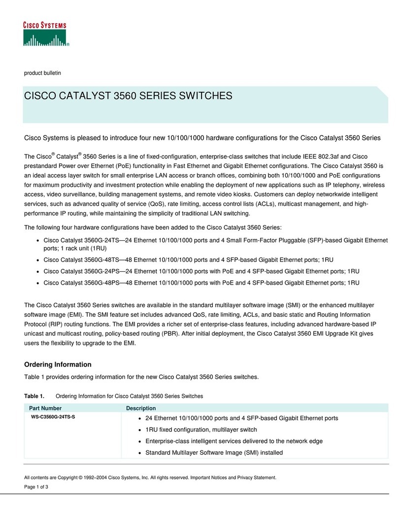 Cisco 3560G-24PS - Catalyst Switch Dimensions