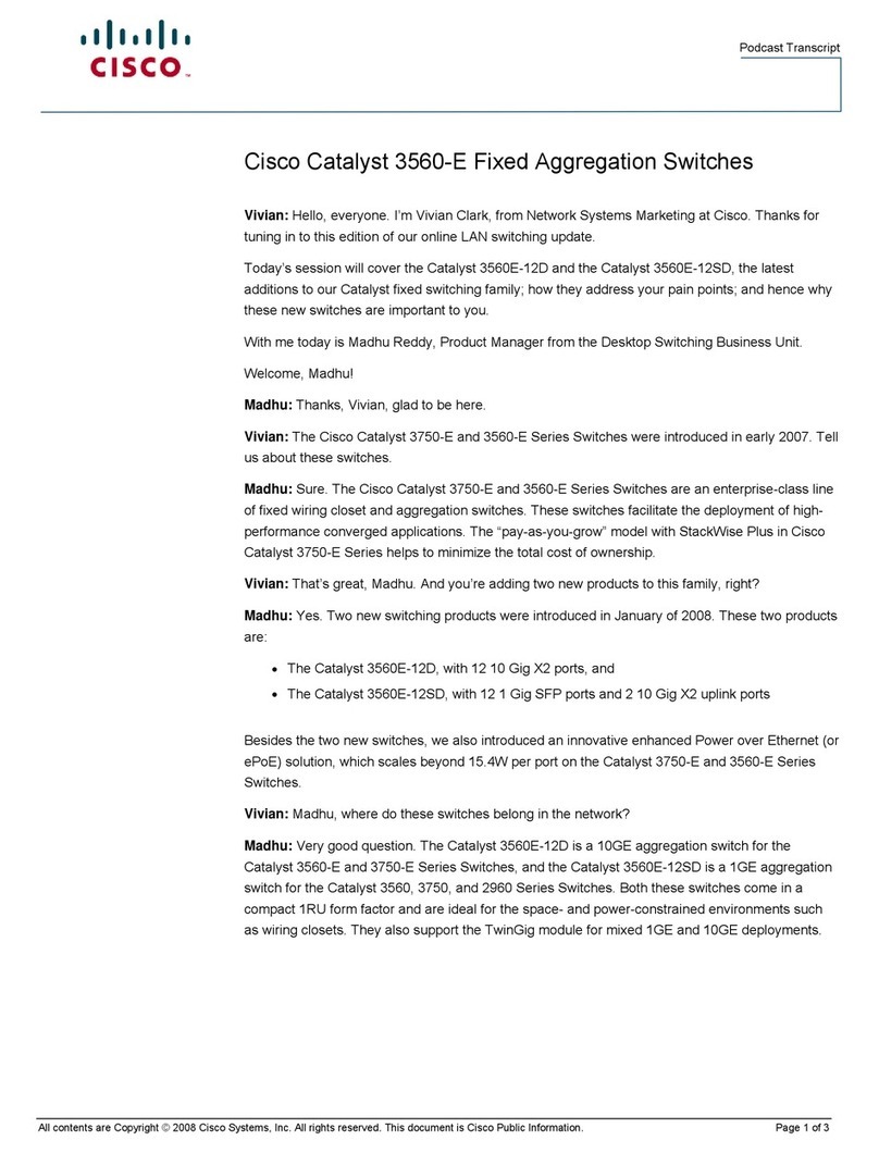 Cisco Catalyst 3560E-12SD Instruction Manual Cisco Catalyst 3560E-12SD Instruction Manual