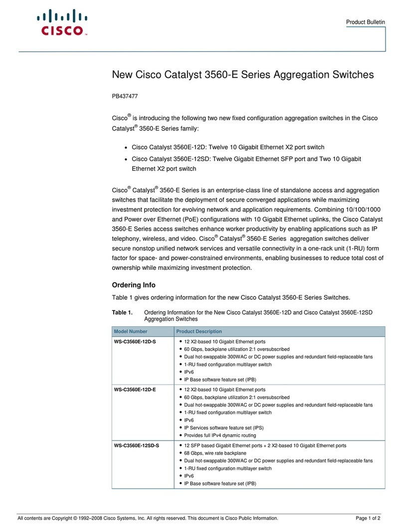 Cisco Catalyst 3560E-12SD Dimensions Cisco Catalyst 3560E-12SD Dimensions