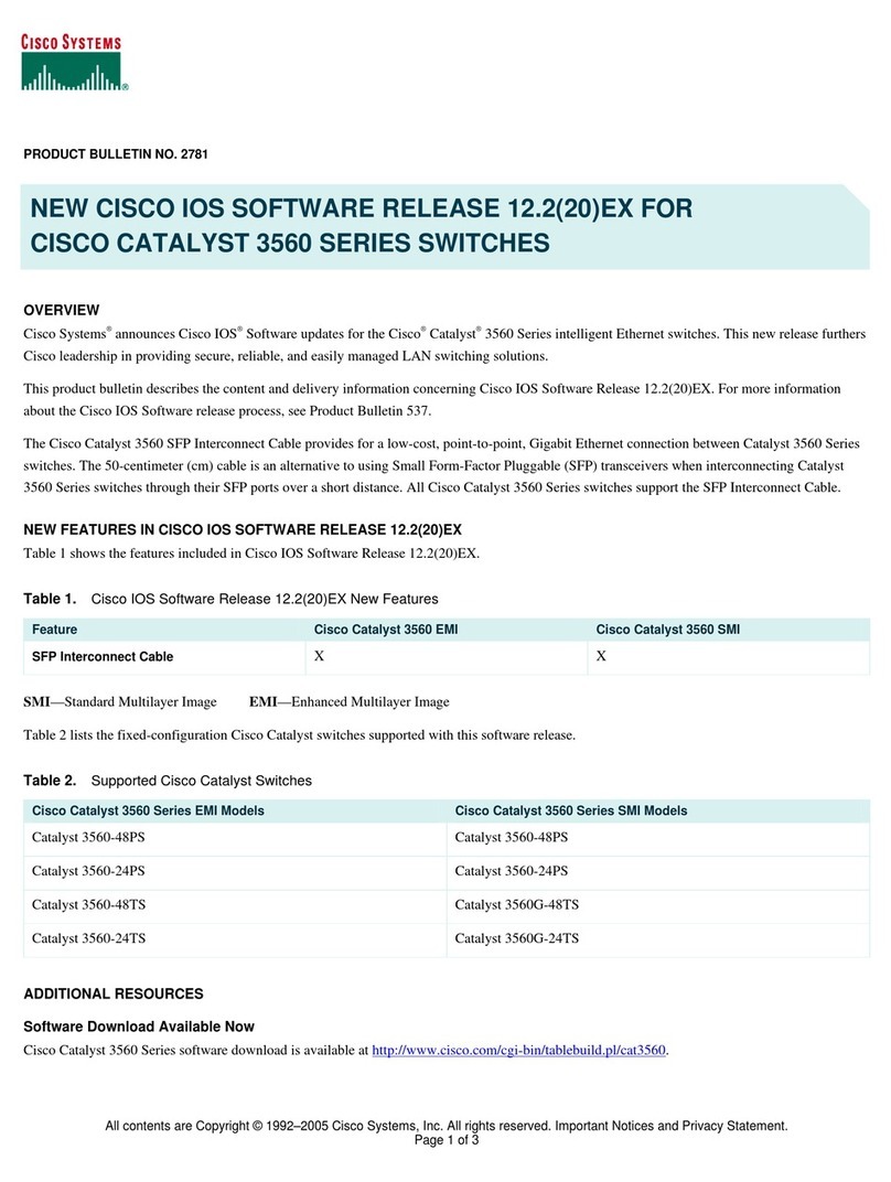 Cisco Catalyst 3560-24PS Product support bulletin