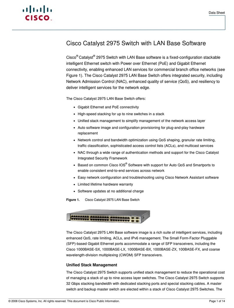 Cisco 2975 - Catalyst LAN Base Switch User manual
