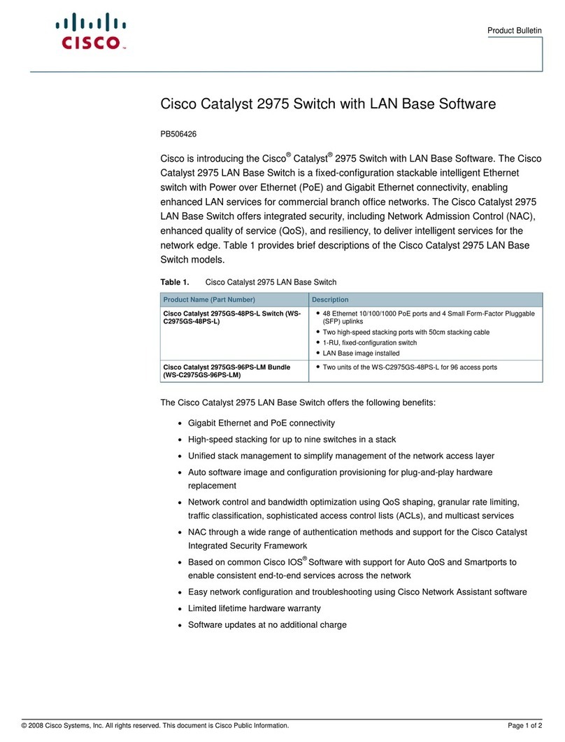 Cisco 2975 - Catalyst LAN Base Switch User manual
