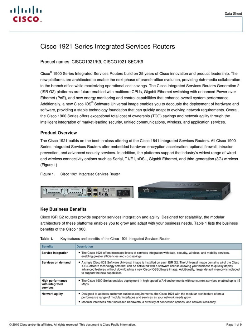 Cisco 1921-T1SEC/K9 User manual
