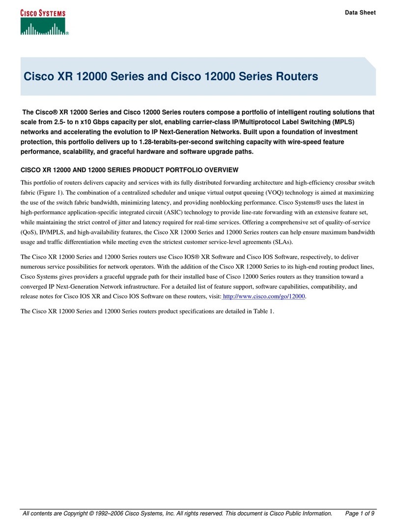 Cisco 12000 - Series Chassis Modular Expansion... User manual