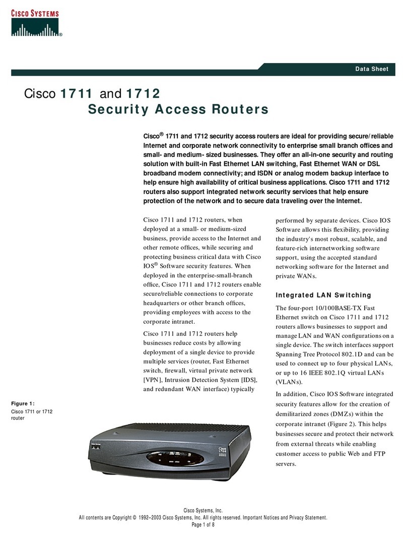 Cisco 1711 - Security Access Router datasheet