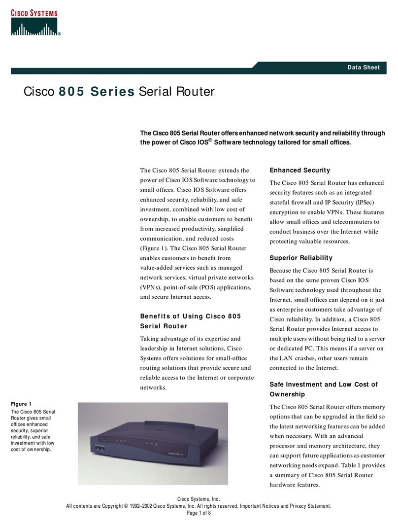 Cisco 805 Series User manual Cisco 805 Series User manual
