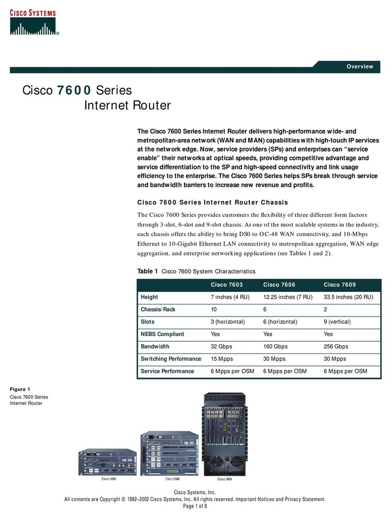 Cisco 7603 - Modular Expansion Base User manual Cisco 7603 - Modular Expansion Base User manual