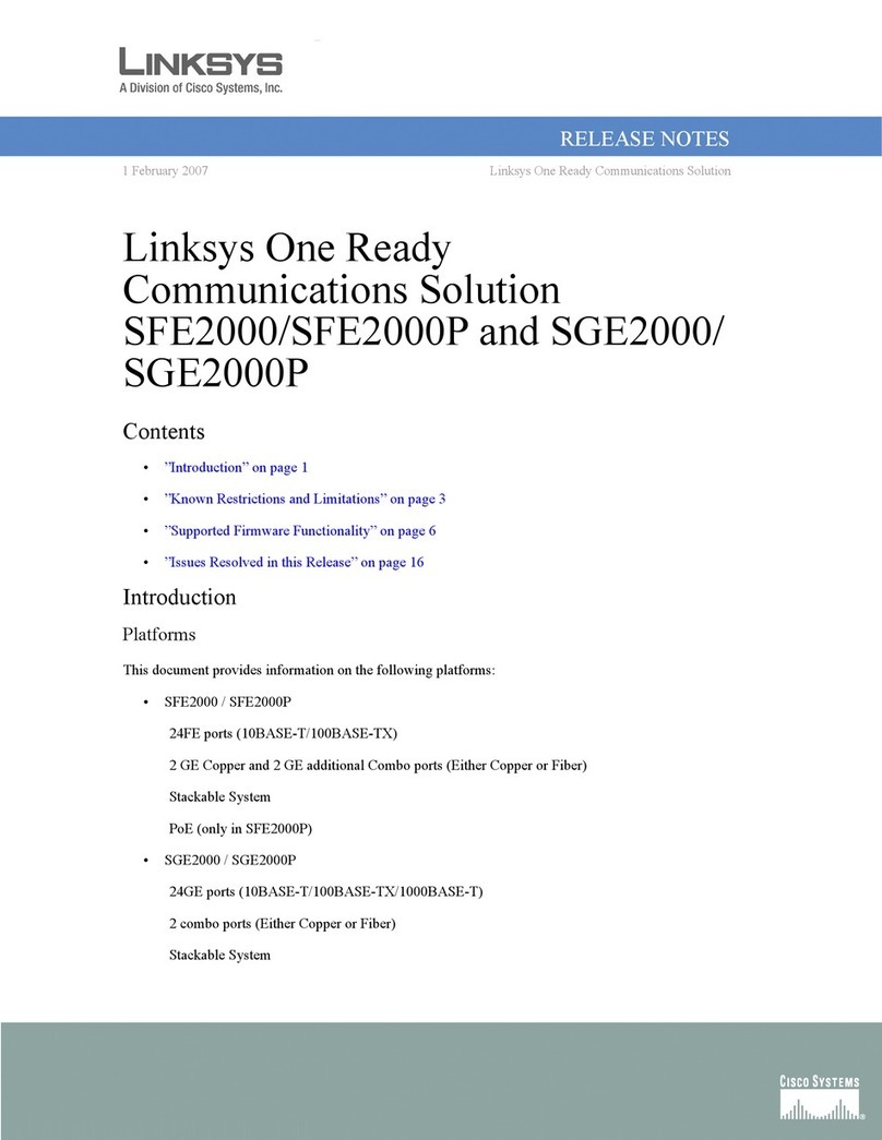 Cisco Linksys SFE2000 release note