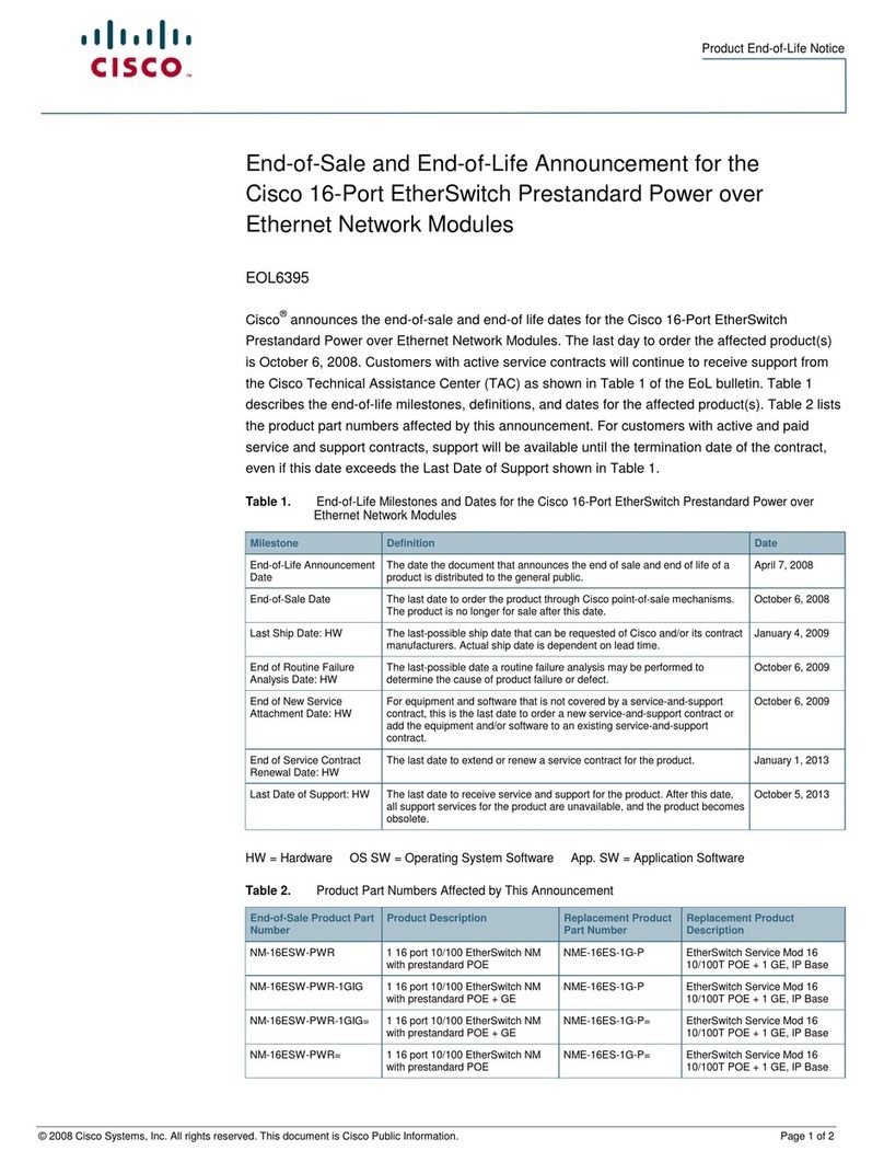 Cisco NM-16ESW-PWR= Operation and maintenance manual