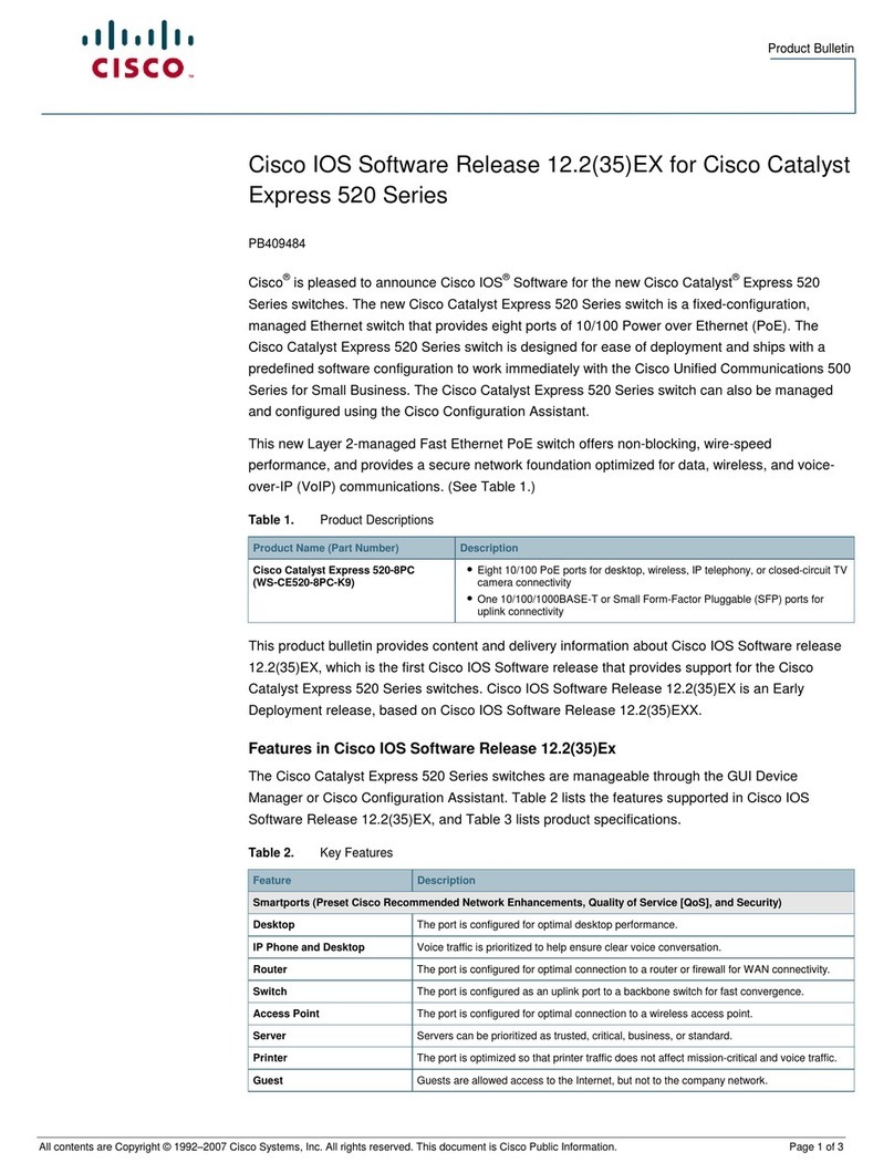 Cisco Catalyst Express 520-8PC Dimensions