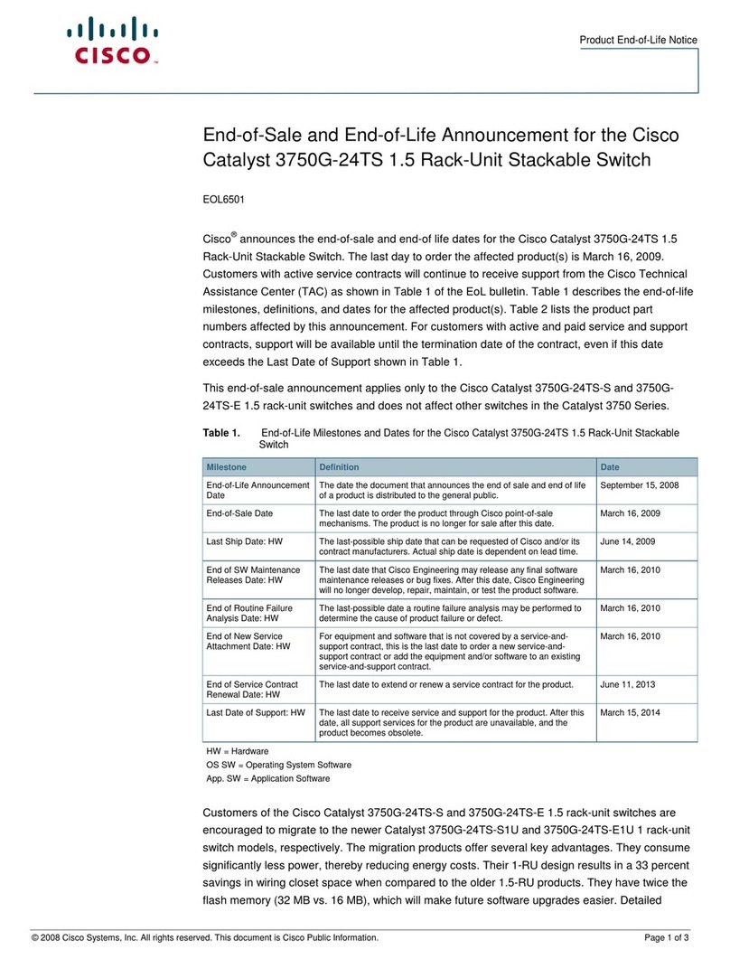 Cisco Catalyst 3750G-24TS Operation and maintenance manual