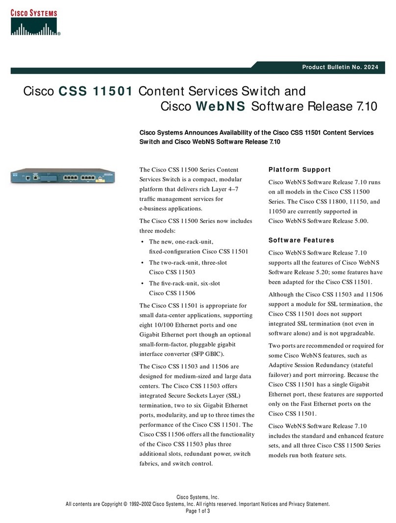 Cisco CSS11501 - 100Mbps Ethernet Load Balancing... Dimensions