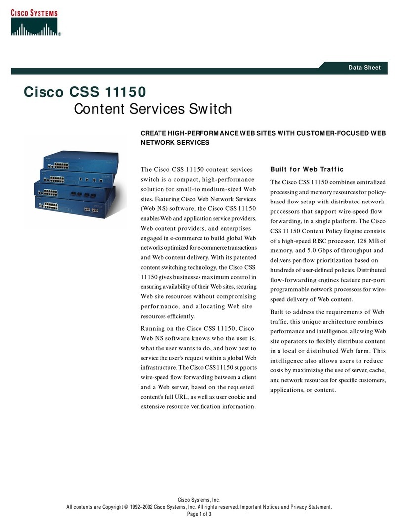 Cisco 11154 - CSS - Switch User manual