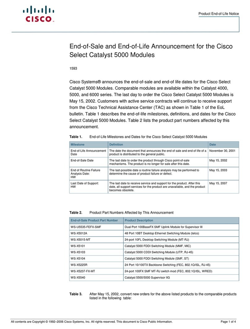 Cisco Catalyst X5234 Operation and maintenance manual Cisco Catalyst X5234 Operation and maintenance manual