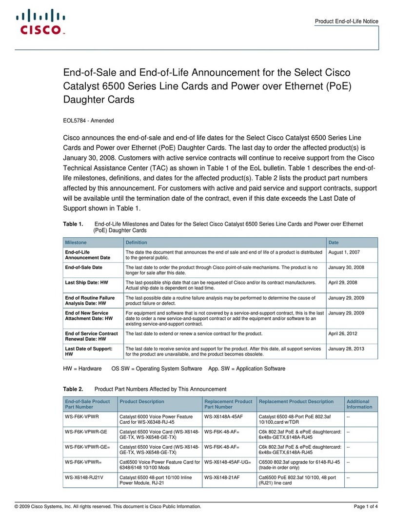 Cisco Catalyst X6148 Operation and maintenance manual