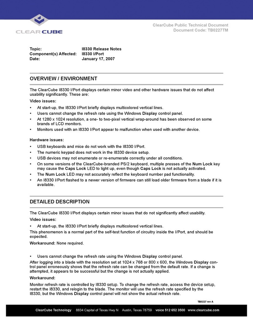 ClearCube I8330 release note