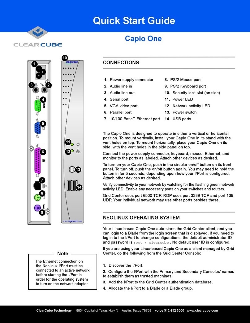 ClearCube Capio One User manual