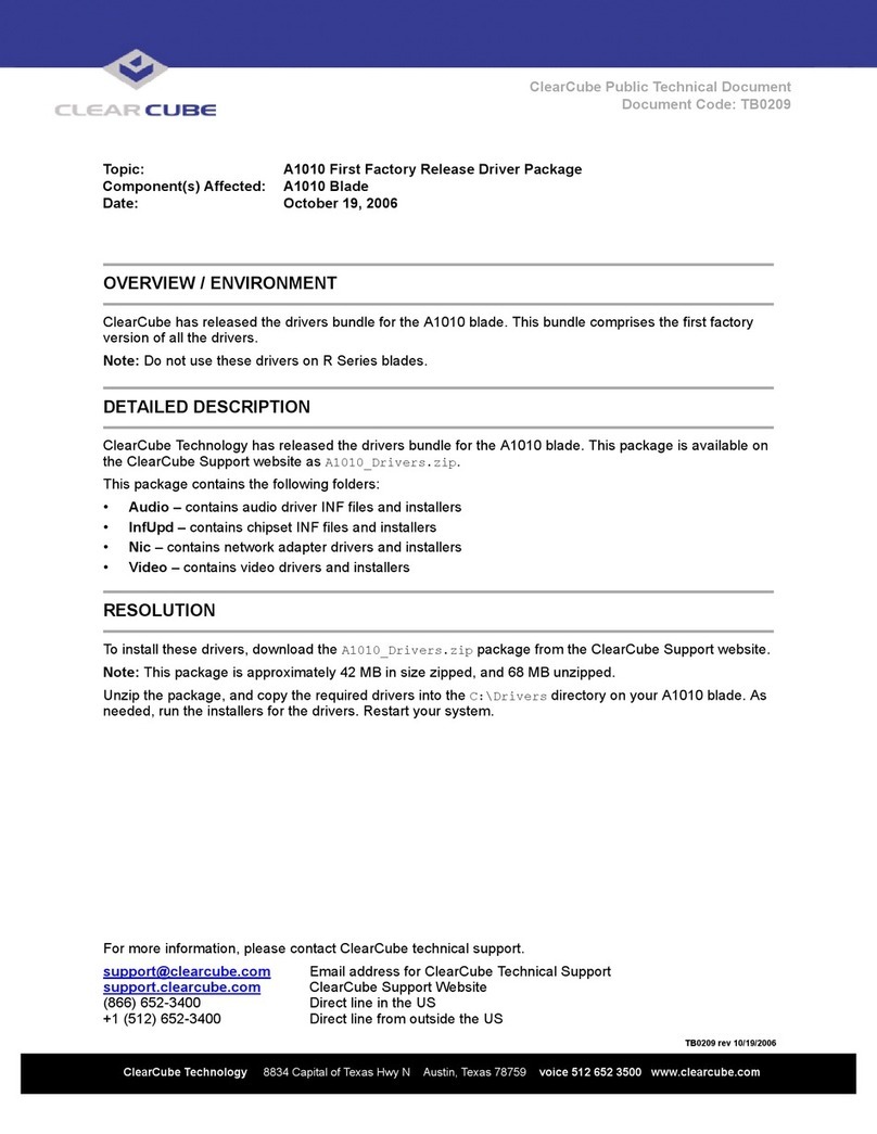 ClearCube A1010 Technical document ClearCube A1010 Technical document