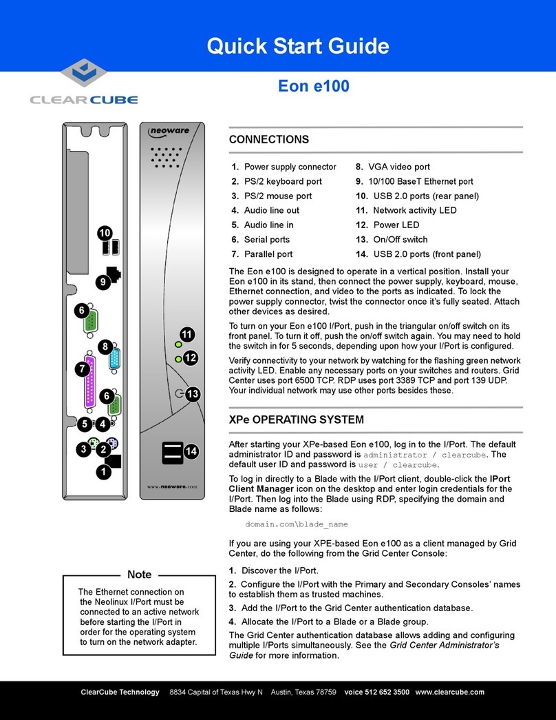 ClearCube Eon e100 User manual