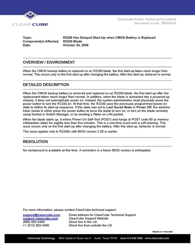 ClearCube R2200 Specification sheet