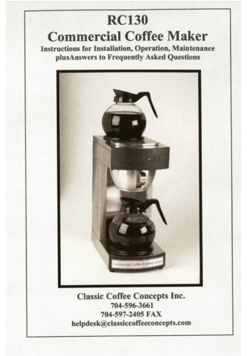 Classic Coffee Concepts RC130 Programming manual