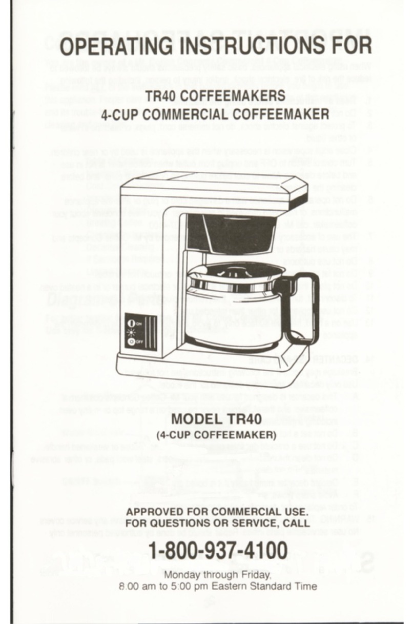 Mr. Coffee TR40 operating instructions