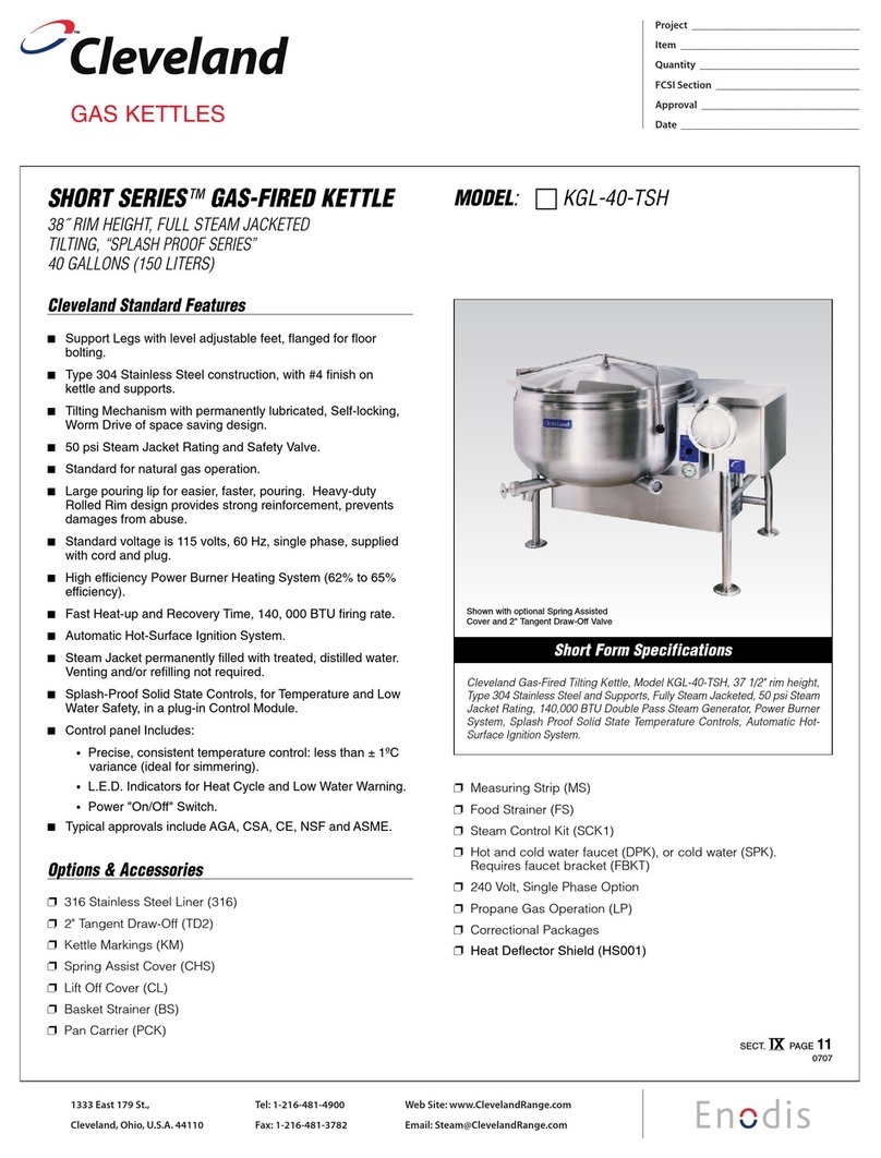 Cleveland KGL-40-TSH Specifications