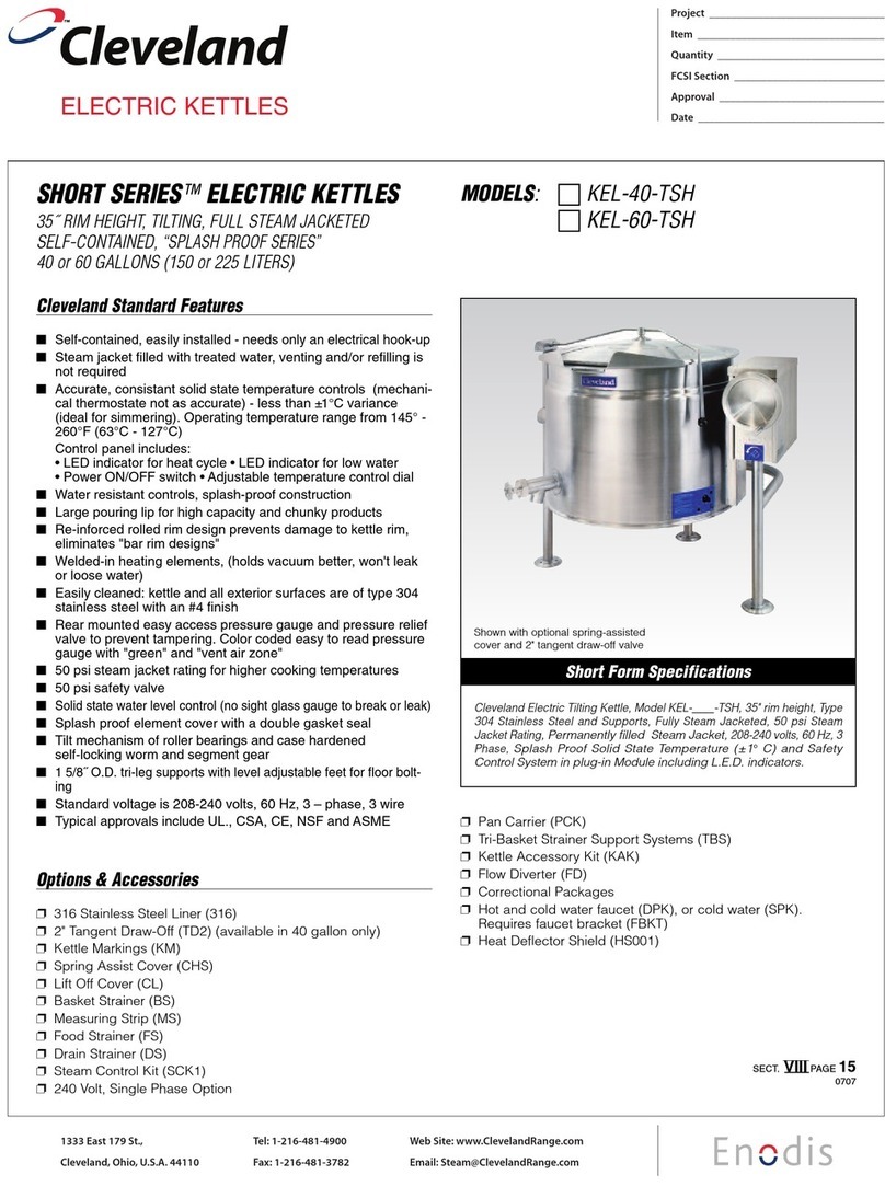 Cleveland KEL-40-TSH User manual Cleveland KEL-40-TSH User manual
