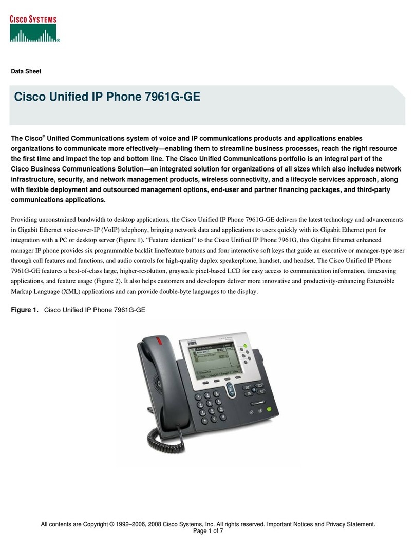 Cisco 7961G-GE - IP Phone VoIP User manual