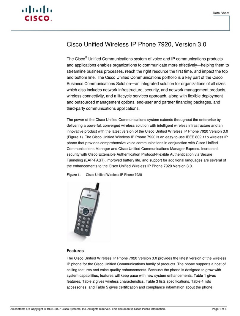 Cisco 7920 - Unified Wireless IP Phone VoIP User manual