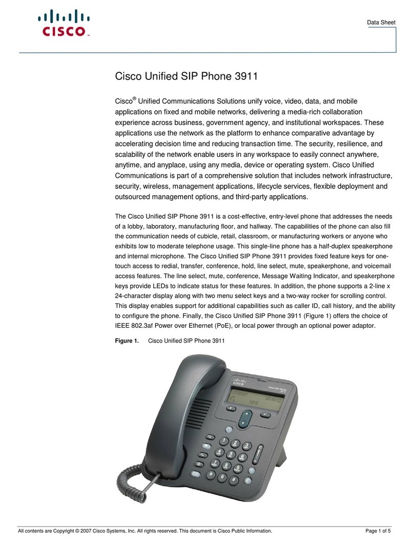 Cisco CP-3911 - Unified SIP Phone 3911 VoIP User manual