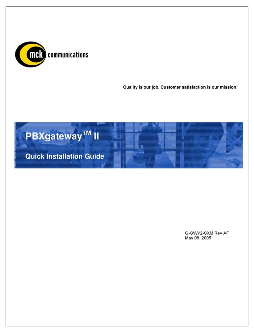 MCK EXTender PBXgateway II Quick installation guide